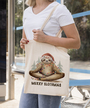 Świąteczna torba bawełniana na zakupy lub prezent - Merry Slothmas (3)