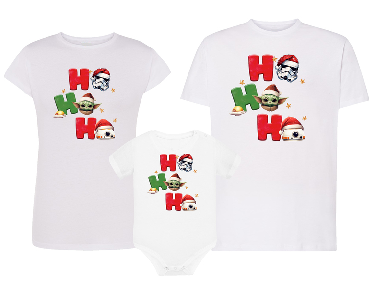 Zestaw świąteczny 2 x koszulka + body Ho Ho Ho Gwiezdne wojny (1)